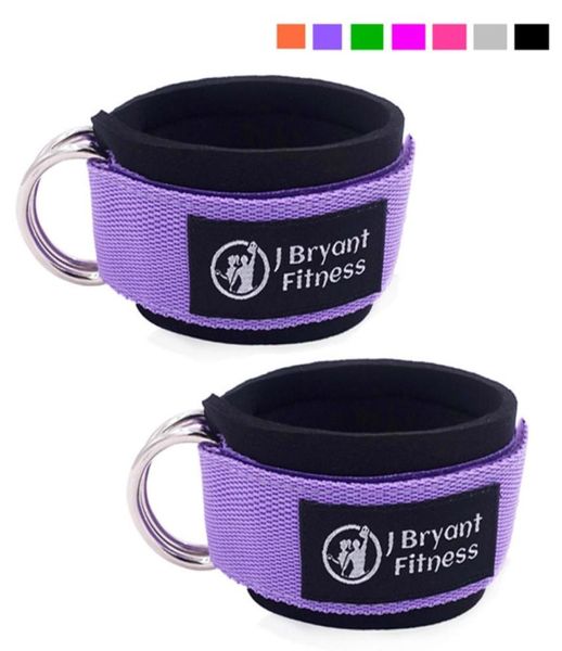 Correias de tornozelo ajustáveis para máquinas de cabo grosso acolchoado aço inoxidável duplo dring fitness resistência glute treino perna punhos1657609549