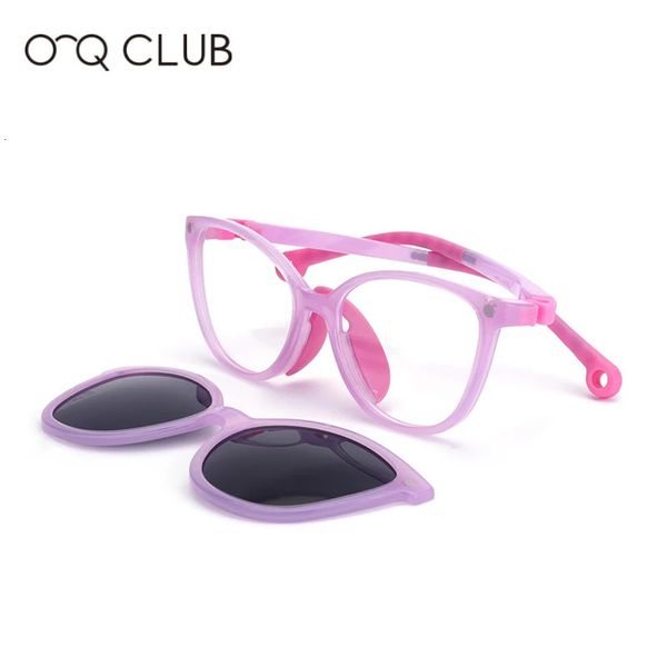 Montature per occhiali da sole O-Q CLUB Occhiali per bambini Ragazzi Ragazze Cat Eye Occhiali da sole moda Clip magnetica ottica su montature per occhiali polarizzati UV400 19977 231211