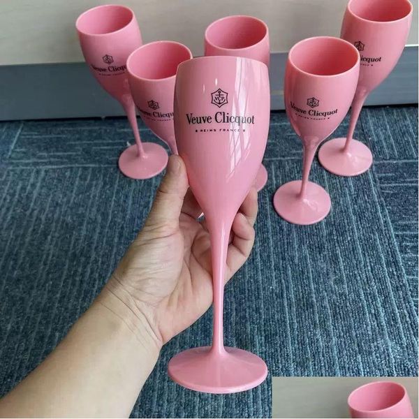 Bicchieri da vino Ragazza Rosa Plastica Festa Infrangibile Matrimonio Bianco Champagne Cocktail Flute Calice Acrilico Tazze eleganti Moets Chandon C Dh4Wx