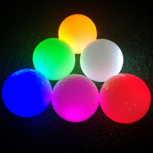 Golfbälle, 6 Stück, Golf-LED-Lichtball, leuchtend, mehrfarbig, Blitz, konstante Helligkeit, Nachtkurs, Übungsball für Golfer, 231212