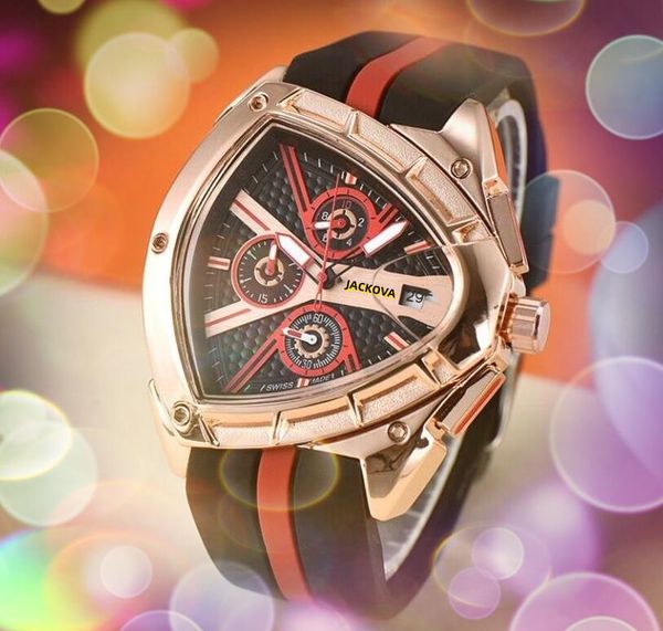 Relogio Masculino Popuar quarzo da uomo quadrante grande orologi auto data cinturino in caucciù nero rosso braccialetto da corsa per auto sportive Bracciale Business Cool orologio da polso casual regali