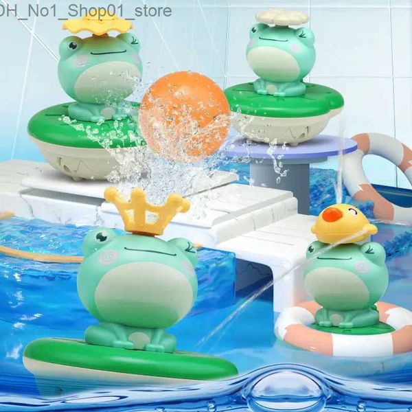 Banyo oyuncakları Banyo Toys Su Sprey Elektrikli Sevimli Kurbağa Yüzen Dönüş Bebek Oyuncaklar Sprinkler Küvet Yüzme Duş Oyunu Çocuklar İçin Q231212