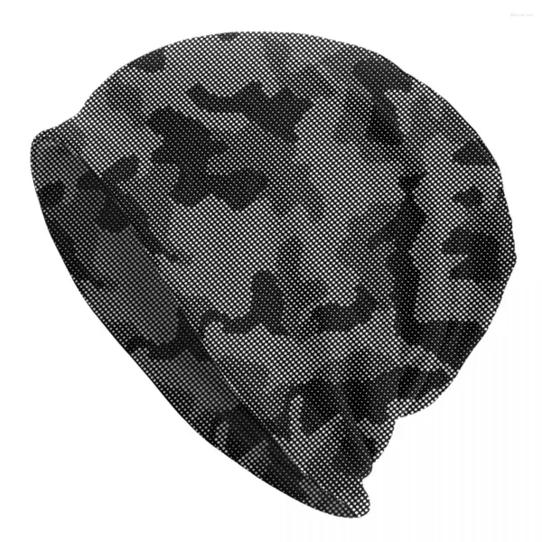 Berets camuflagem de pontos boné preto e branco militar moda homens mulheres ski skullies beanies chapéu verão quente bonnet malha