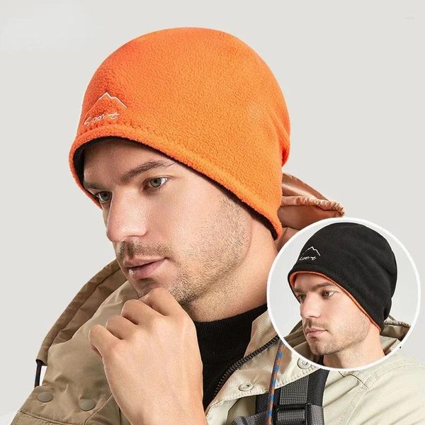 Berretti invernali caldi copri orecchie morbidi da uomo sci snowboard ciclismo skin-friendly escursionismo pile polare cappello antivento da corsa