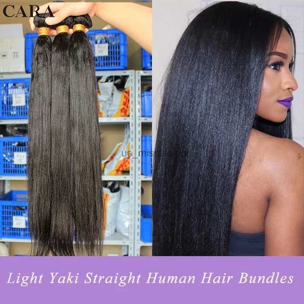 Spitze Perücken Yaki Gerade Haar Bundles Licht Yaki Haar Bundles Mit Verschluss Haarwebart Rohe Indische Reine Bundles Verworrene Haar extensionsL240124