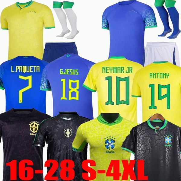 22 2023 camisas de futebol do BRASIL L.PAQUETA NEYMAR VINI JR. 23 P.COUTINHO RICHARLISON camisa de futebol G.JESUS T.SILVA BRUNO G. PELE CASEMIRO homens mulheres crianças conjuntos dhgate