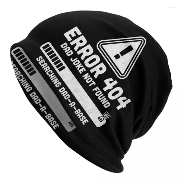 Berets erro 404 pai piada não encontrado crânios gorros bonés unisex inverno quente tricô chapéu feminino masculino adulto bonnet chapéus ao ar livre boné de esqui