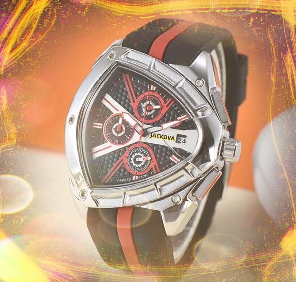 Popüler Erkek Başkanı Big Dial Dweller Saat Spor Spor Otomobil Yarışı Üç Göz Altı Pim İş Zinciri Safir Ayna Su Geçirmez Kuvars Bilek Swatch Orologio Di Lusso