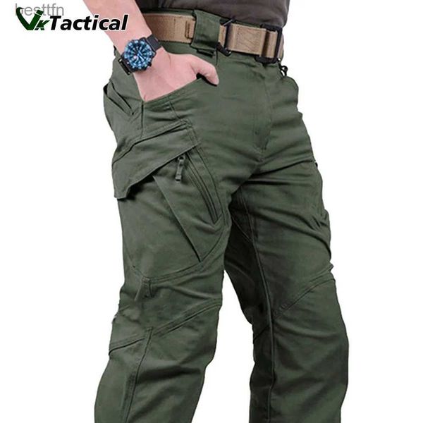 Мужские брюки тактические грузовые брюки Мужчины на открытом воздухе Водонепроницаемые спецназы боевые военные брюки повседневные карманные брюки LTI 5xll231212
