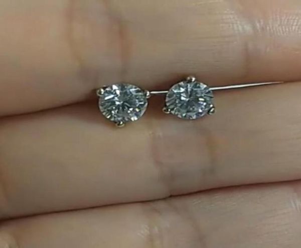 Stud 0.8ctColor VVS Moissanite Mulheres Brincos Voltar Mulher Brinco Ear Piercing Lab Diamond 925 Silver Women's Jewelry7566920