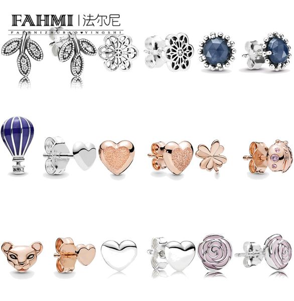 Fahmi 100 925 STERLING Silver Hearts Ladybird Lioness Bahçesi Midnight Star Havalı Balon Kadınlar Cazibe Moda Takı8584190