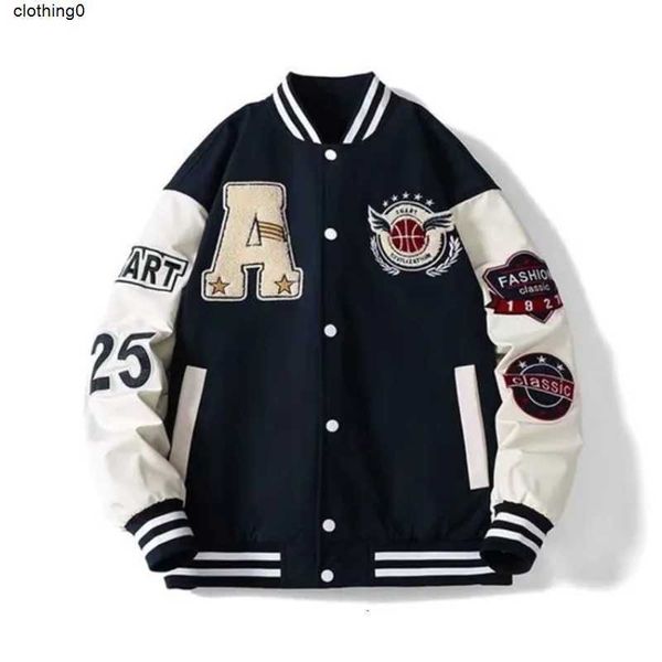 Männer Jacken Brief Lederjacke College Hop Harajuku Bone Varsity Unisex Bomber Street Hip Patchwork Baseball Frauen Ivw7