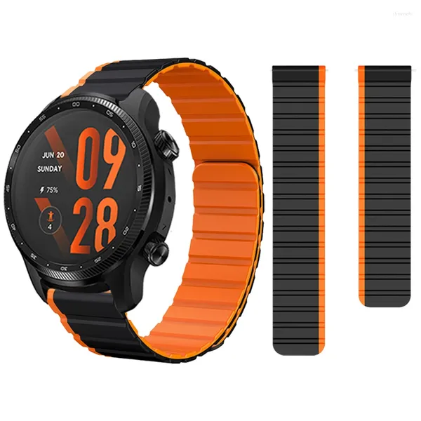 Ticwatch GTH 2 / E3 Silikon Band Pro 3 Ultra GPS LTE GTX Yedek Saat Banka Bilezik için Bantlar Manyetik Kayış İzle