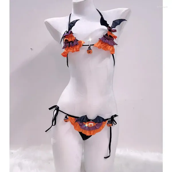 Costume da bagno da donna Kawaii Bikini Gothic Y2k Fashion Bustier Topy2k Crop TopUnico e carino Lolita sexy
