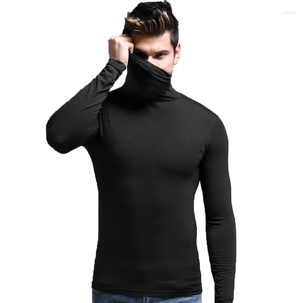 Herren-T-Shirts Herren T-Shirts Freizeit Rollkragenpullope Basic Tee T-Shirt Slim Fit Tops Langarm Pullover Thermal Dünne Unterwäsche Winter Autumn Basis Schicht