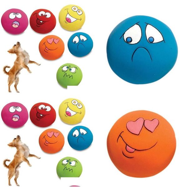 Hundespielzeug kaut neu 6 Teile/satz Haustier Katze Hund Spielzeug Zähne Quietschball Welpe Quietschgeräusch Gesicht Fetch Spielspielzeug für kleine Hunde Gummi Ch Dhsk1