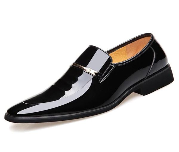 Herren Loafer Business Formale Patent Leder Schuhe Spitzschuh Mann Kleid Schuhe Oxfords Hochzeit Party tragen Schuhe Männer5408171