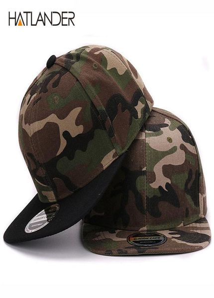 Hatlander Camuflage Snapback Polyester Cap Blat Cameball Cap sem bordado Cap e chapéu para homens e mulheres 2017427222