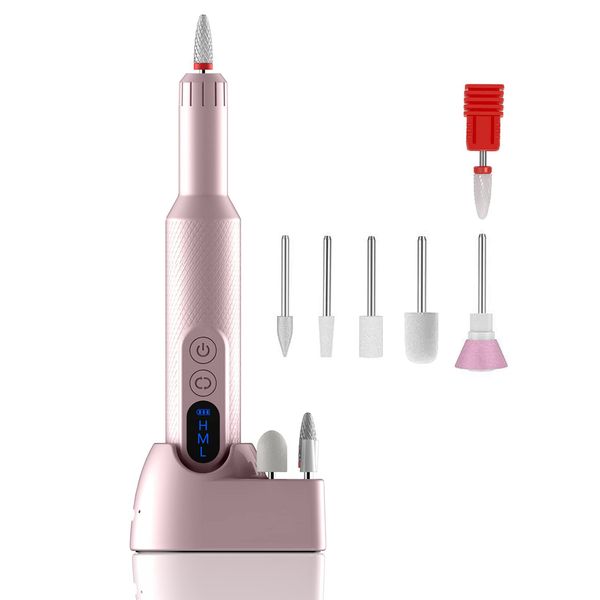 Trapano per unghie elettrico portatile Kit professionale per trapano per unghie Efile per unghie in gel acrilico Manicure Pedicure Strumenti per lucidare la forma con punte per trapano per unghie