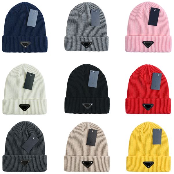 Designer de luxo gorro/crânio feijão de inverno homens e mulheres design de moda chapéus de malha queda boné carta 10 cores unisex chapéu quente