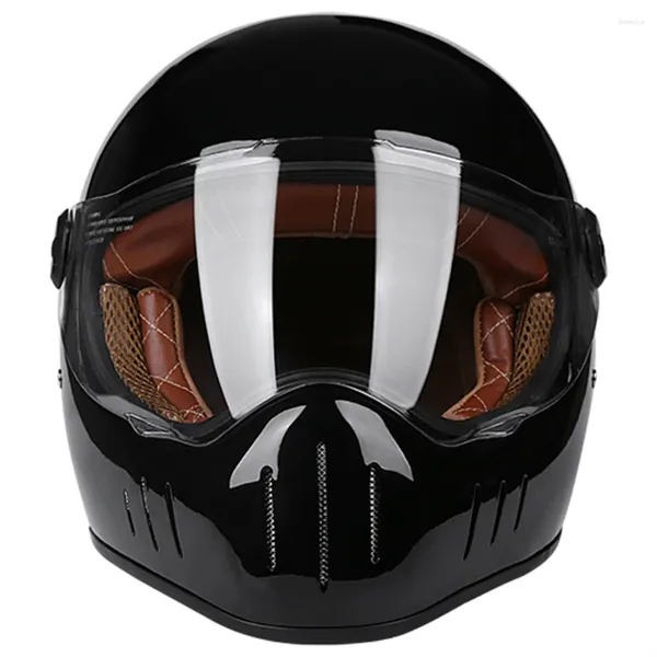 Casques de moto Racing Full Face Moto Casque d'équitation Chopper Style Dirt Bike Helm Rétro Léger Café Racer Casque DOT ECE