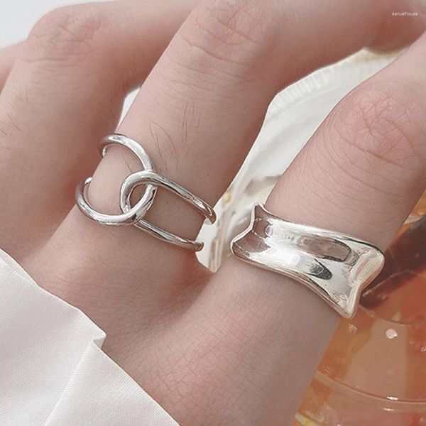 Cluster Ringe BF Club 925 Sterling Silber Ring für Frauen Schmuck Kreuz Finger offen Vintage handgemachte Allergie Party Geburtstagsgeschenk