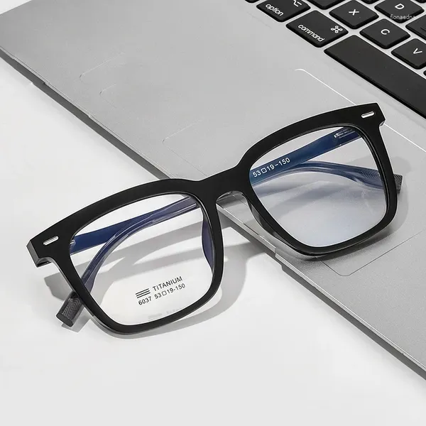 Óculos de sol quadros prescrição óptica óculos homem retro moda preto óculos ultra leve miopia hipermetropia óculos mulher l6037m