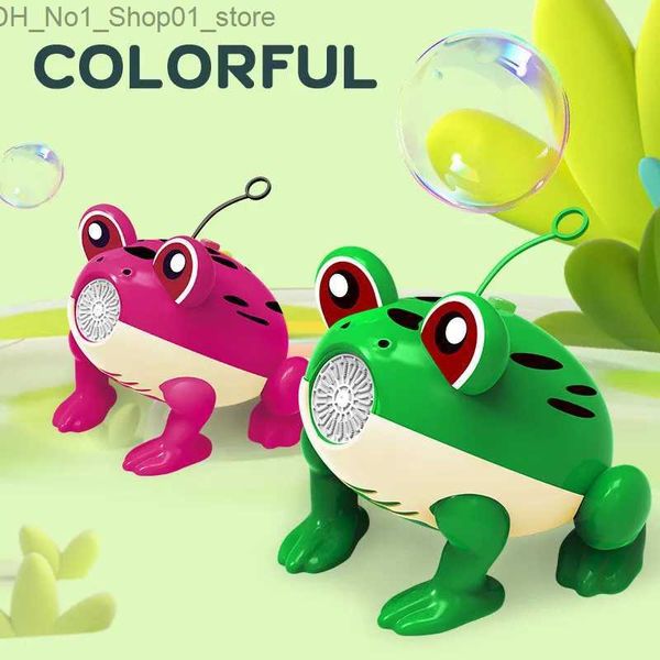 Giocattoli da bagno Baby Bath Bubble Toys Set Tub Big Frog Automatic Bubble Maker Blower Toys con 12 Music Baby Fun Shower Toys Q231212