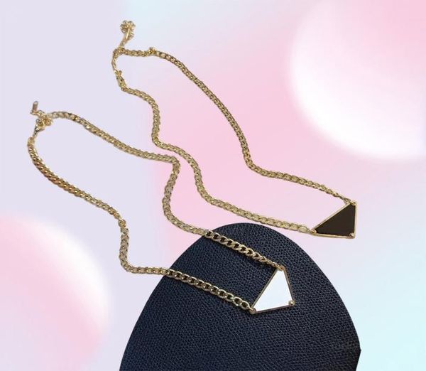 Luxus-Halskette mit Anhänger, Mode für Männer und Frauen, umgekehrtes Dreieck, P-Buchstabe, Goldkette, Schmuck, Mode für Herren und Damen, Persönlichkeit c5240379