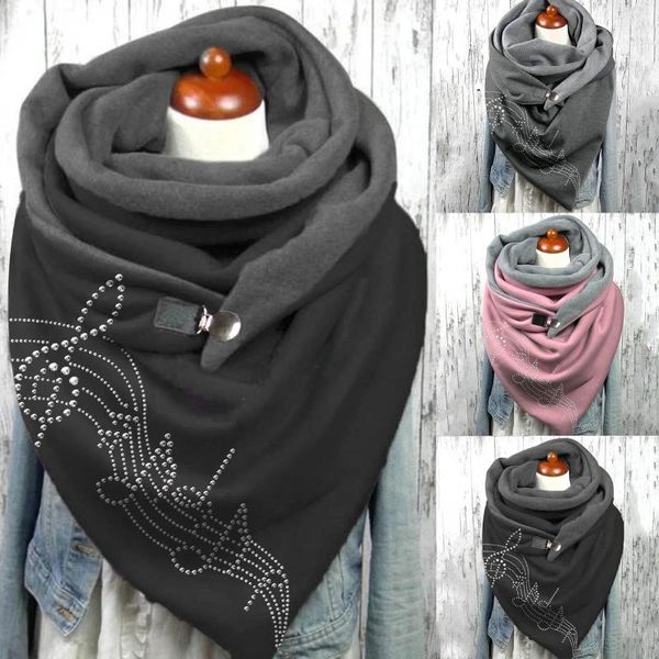 Schals Mode Druck Winter Für Frauen Taste Wraps Casual Warme Samt Schal Schals Decke Hals Weiblich Hijab Foulard