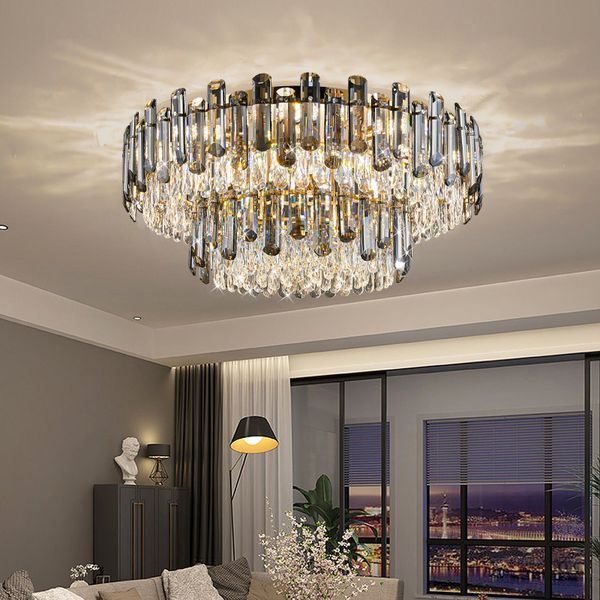 Luz de teto de cristal moderna para sala de jantar led lustres iluminação luminária sala de estar decoração