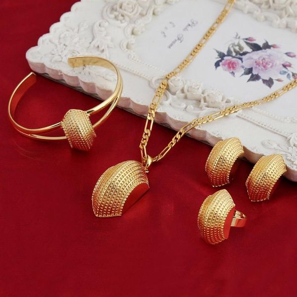 Sky talent bao NUOVI set di gioielli con croce etiope in oro 24 carati GF moda tradizionale africana set semicerchio per barche299R