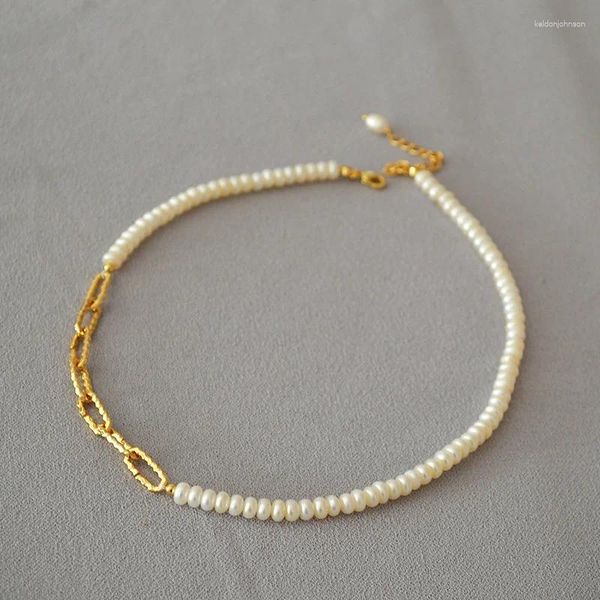 Ожерелья с подвесками во французском минималистском стиле рококо, сладкое сочетание и сочетание с пресноводным жемчугом, лоскутное ожерелье с пряжкой-молотком, модное ожерелье