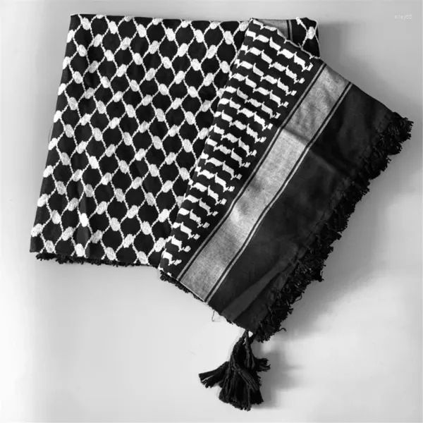 Lenços jacquard padrão keffiyeh lenço gravata volta envoltório de cabeça para adereços po masculinos