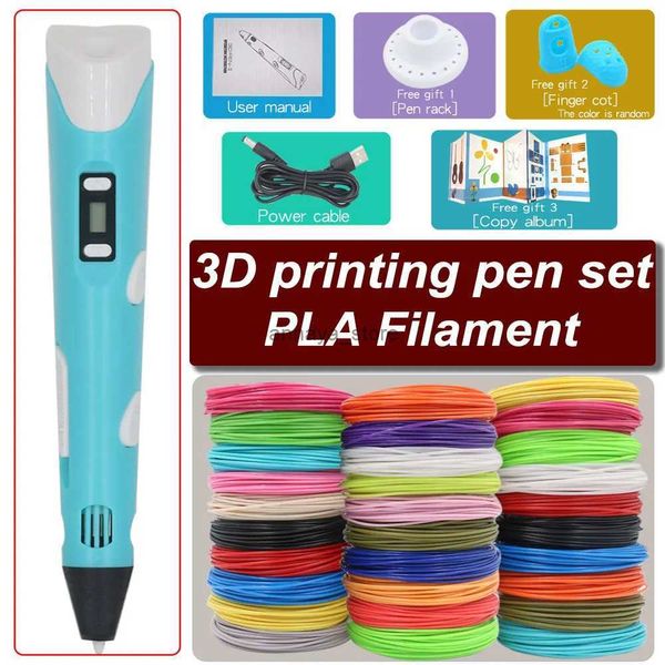 Интеллектуальные игрушки 3D-ручка для детей 3D-ручка для печати рисунков с ЖК-экраном с PLA 1,75 мм игрушки накаливания для детей Рождество День рождения DIY Gift1L23116