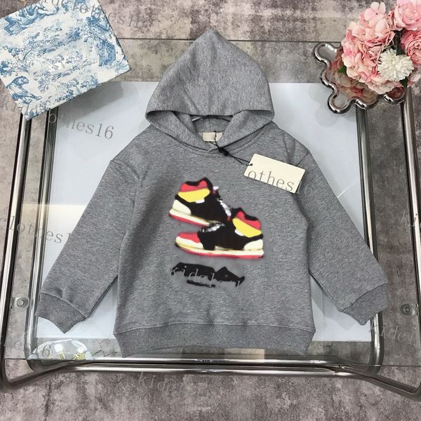 Kinder Sweatshirts Jungen Mädchen Hoodies Lose Brief Welle Gedruckt Streetwear Hiphop Pullover Tops Kinder Casual Sweatshirt Baby Kleidung schwarz grau