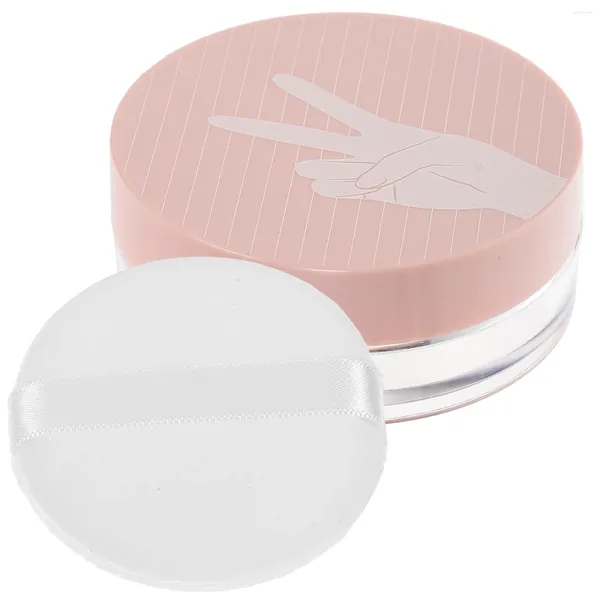 Spugnette per trucco Scatola per cipria in polvere Contenitore in plastica Custodia ricaricabile Donna con soffio (10g)