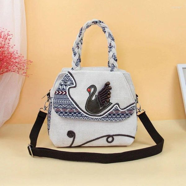 Borse da sera Borse da donna vintage piccole con applicazioni di stringa all'ingrosso! Bella borsa di tela di fabbrica con tracolla multiuso con stampe animalier