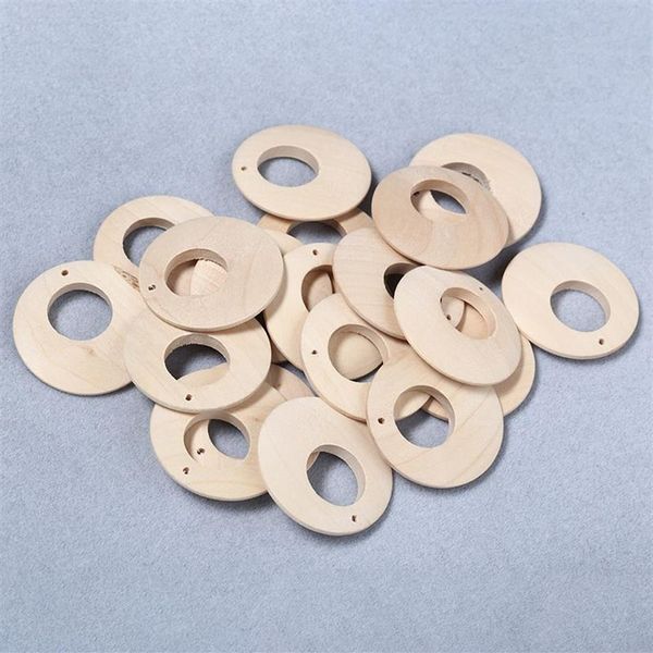 50 teile/los 40mm DIY Lose Runde Unfinshed Holz Spacer Perlen Natürliche Holz Perlen Für Halskette Ohrringe Herstellung Schmuck Erkenntnisse287G