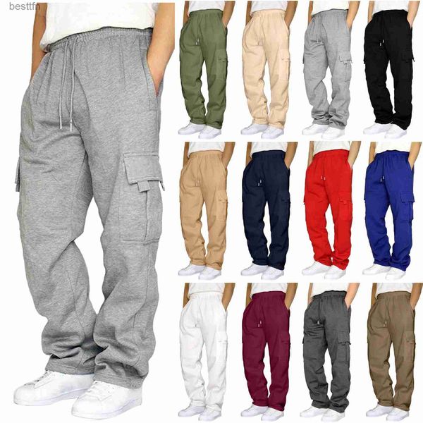 Calças masculinas 2023 calças quentes de pelúcia homem outono inverno engrossado esportes sweatpants casual corredores calças soltas roupas confortáveis l231212