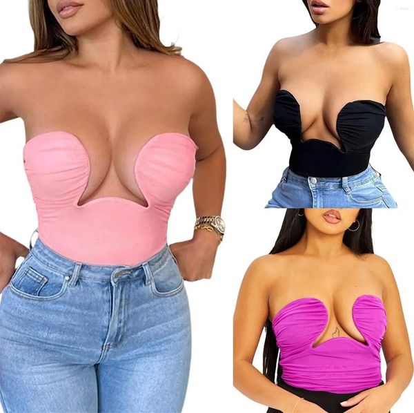 Tanques femininos de verão cor sólida cor sexy com tampo de peito slim top rosa coletes de pulôver