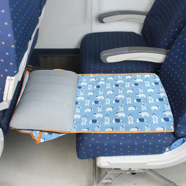 Trilhos de cama Cama de dormir para viagem para bebês e crianças Um pacote inclui tecido e travesseiro inflável em formato de urso adequado para avião ferroviário 231211