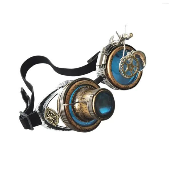 Óculos de sol moda steampunk óculos coloridos rústicos acessórios femininos gótico punk ocular lupa óculos de sol para adereços óculos cosplay