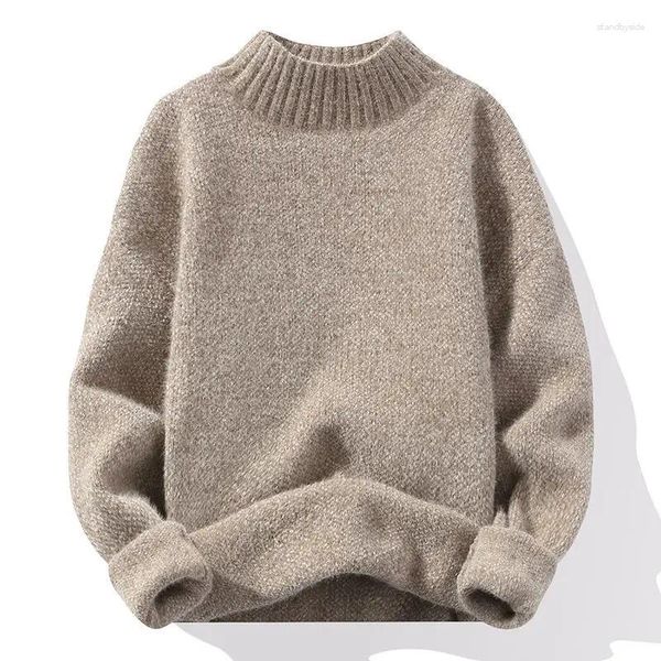 Männer Pullover Winter Dicke Und Warme Pullover Mode Koreanische Jugend Halb Stehkragen Lose