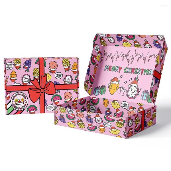 Sacchetti per gioielli Scatole regalo natalizie Pieghevoli Spot Merci Carta da imballaggio per scatole postali in cartone ondulato personalizzato