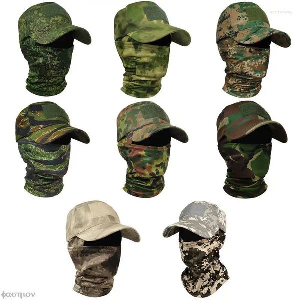 Berretti Semplice passamontagna tattico militare Berretti da baseball Maschera a pieno facciale Uomo Estate Snapback Cappello da sole Caccia all'aperto Camouflage