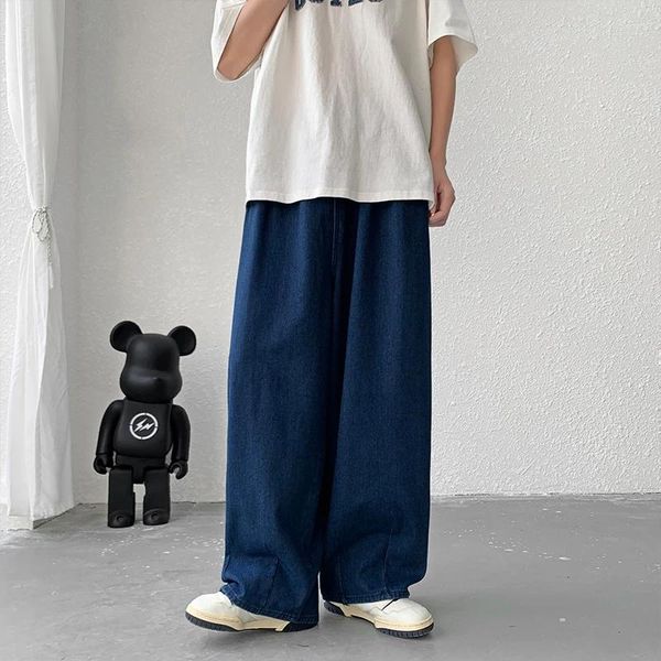 Männer Jeans Männer Breite Bein Cargo Hosen Streetwear Baggy Koreanische Mode Lose Gerade Männliche Kleidung Hip Hop Stil Hosen B61