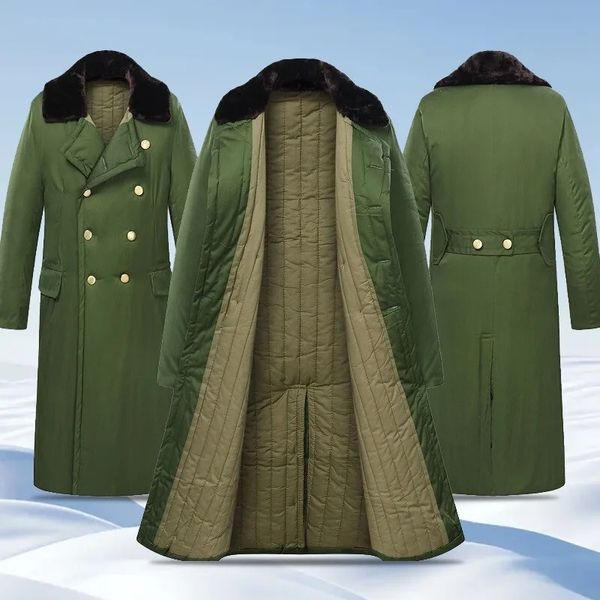 Winter Heiße Chinesische Armee Grün Lange Mäntel Unisex Dicke Warme Lose Militär Mantel Plus Velet Parkas Outwear Wasserdicht