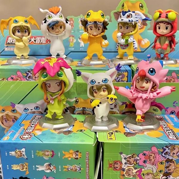 Scatola cieca Digimon Adventure Q Versione Scatola per bambole Mistero Fortunato Statua Anime Figura in PVC Collezione di modelli Decorazione Regali di giocattoli 231212