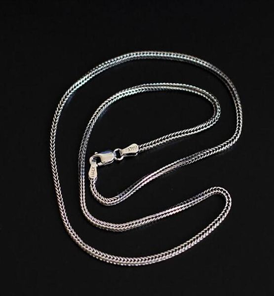 1 6mm 925 STERLING Gümüş Tilki Kuyruk Zinciri Kolye Moda Zincirleri Erkek Kadın Mücevher Kolye DIY Accessories16 18 20 22 24 26inch311632171